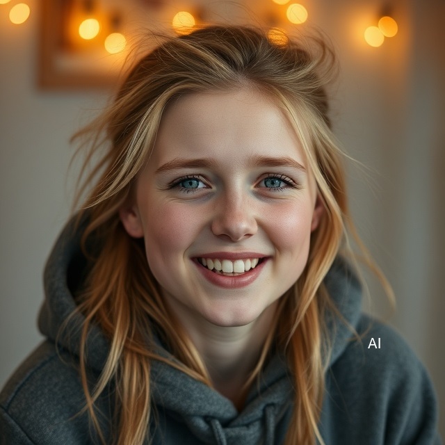 En kvinne med langt hår