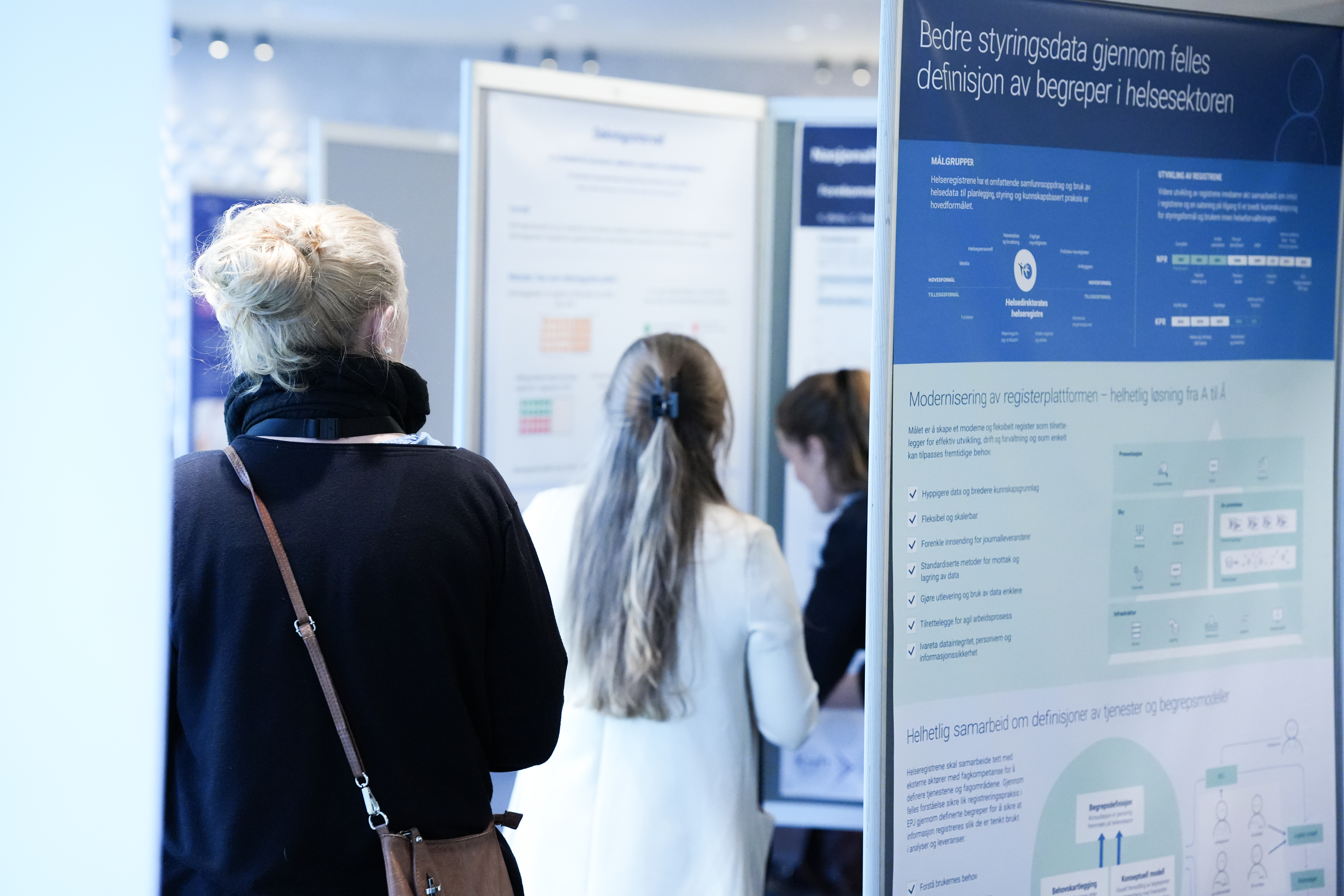 Persons looking at conference posters