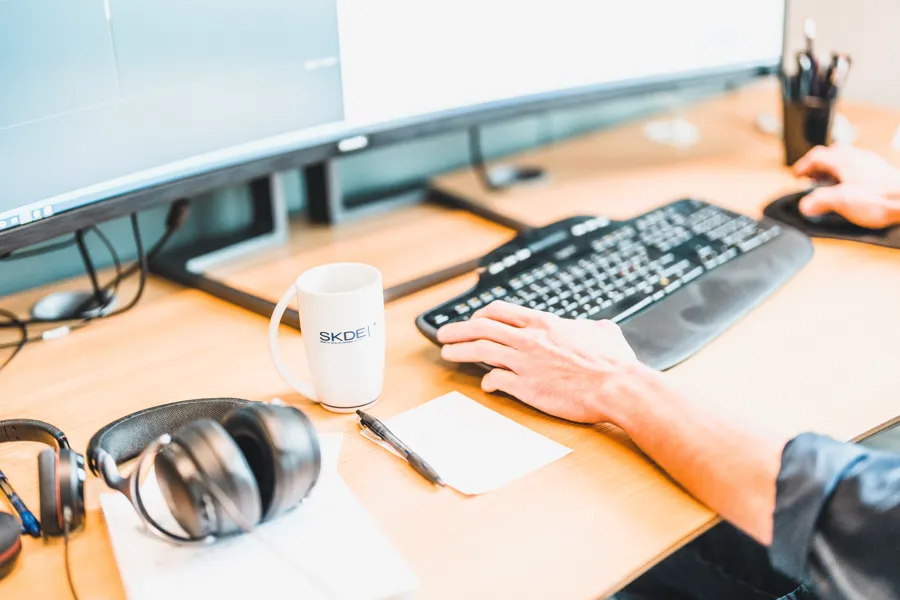 A person working on a computer