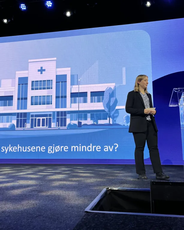 A couple of women on a stage