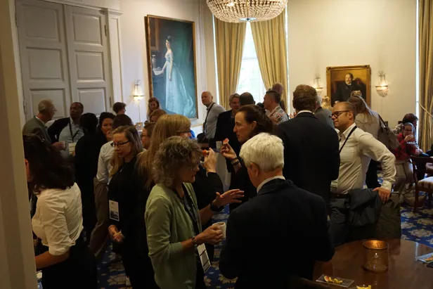 A group of people in a room