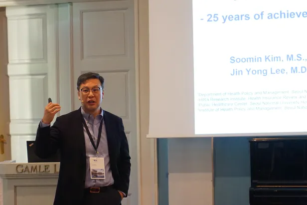 A man giving a presentation