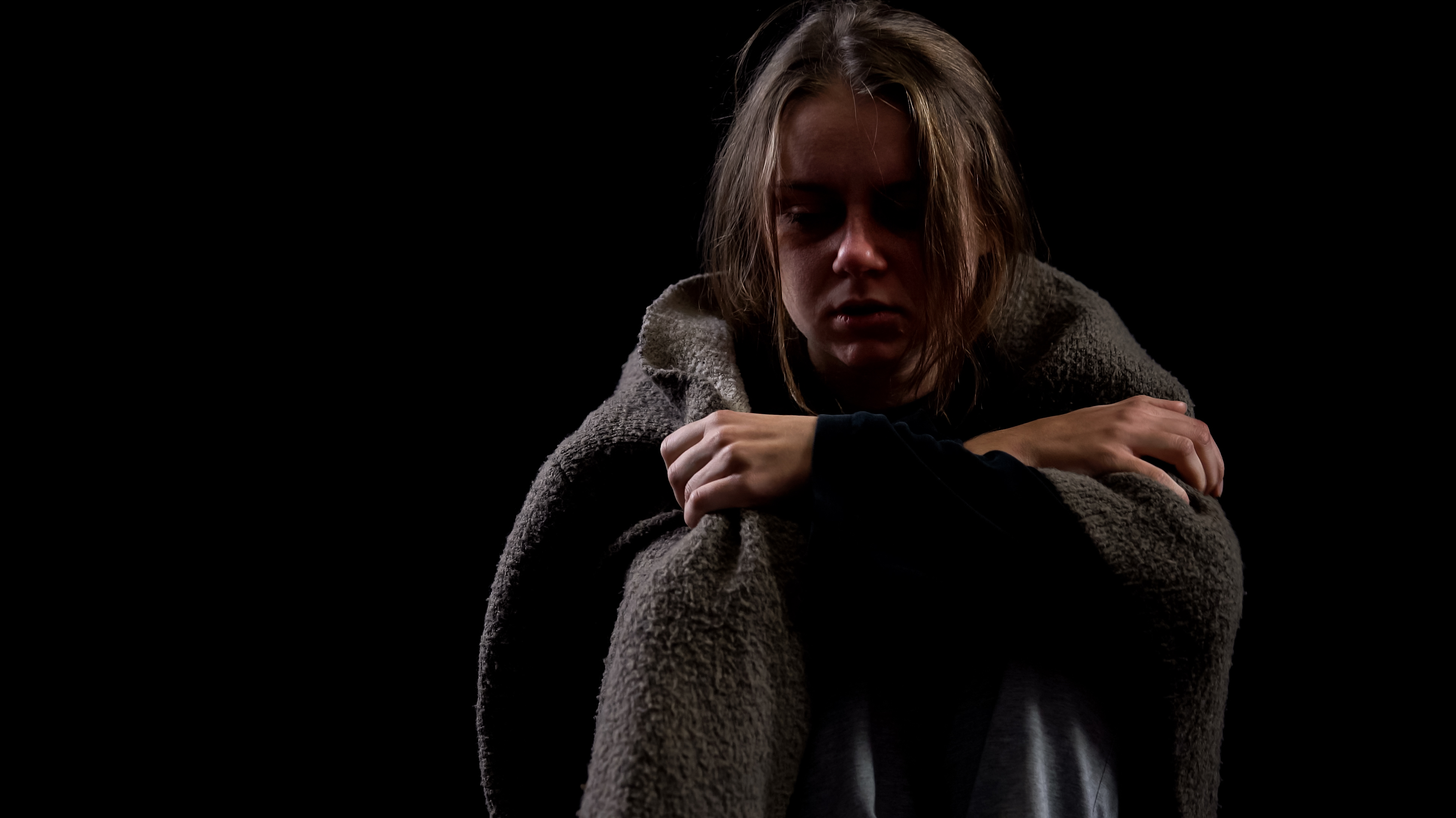 A girl with a carpet