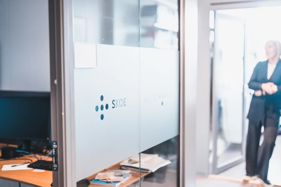 A person standing in a room